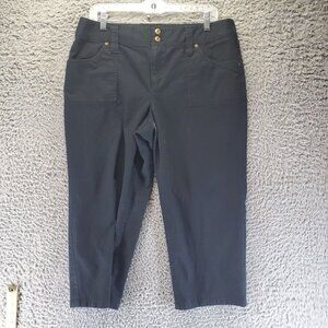 Liz & Co. Jeans Womens Size 12 Black Stretch Cotton Blend Denim Capri